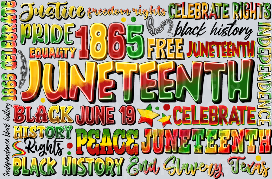 Juneteenth word collage