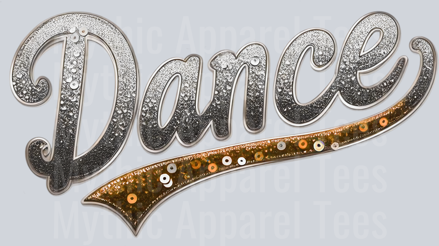 Dance Swoosh Sequins Orange DTF Dance Swoosh Transfers