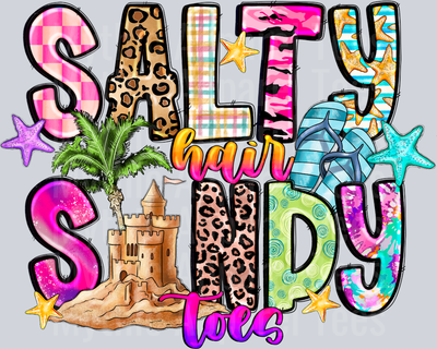 Salty Hair Sandy Toes DTF Summer Transfers