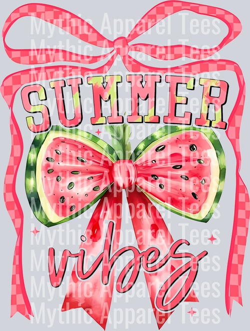 Watermelon Bow Trendy Girly Summer Transfer