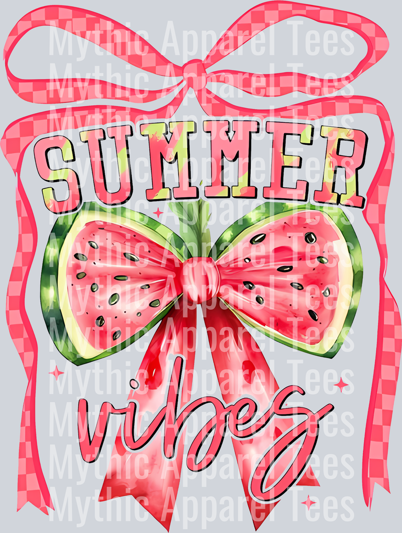 Watermelon Bow Trendy Girly Summer Transfer