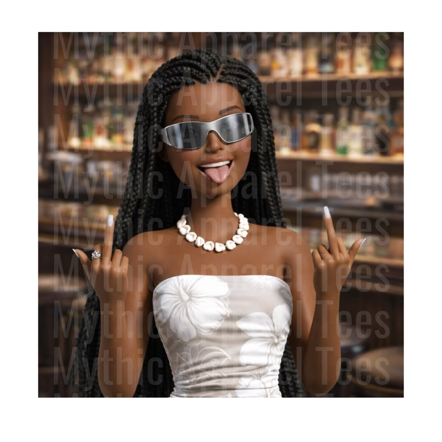 Ratchet Barbies Black Braids Baddie Middle Fingers Bar Scene