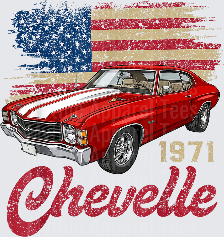 Vintage 1971 Chevelle 71 Classic American Muscle Car Hot Rod T-Shirt