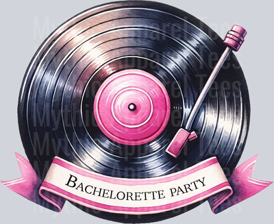 BACHELORETTE PARTY Record Player 2 DTF Wedding Transfers