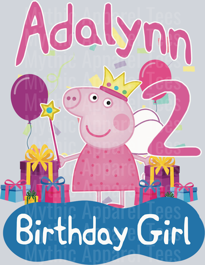 Adalynn Birthday Girl 2nd BDAY DTF Birthday Transfers