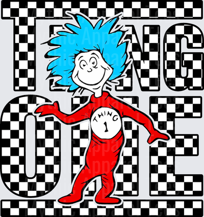 DR Seuss Thing One Checkered Bold Letter Design