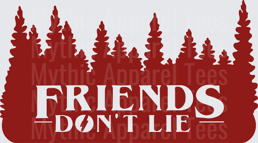 Stranger Things Friends Don't Lie Forest Silhouette