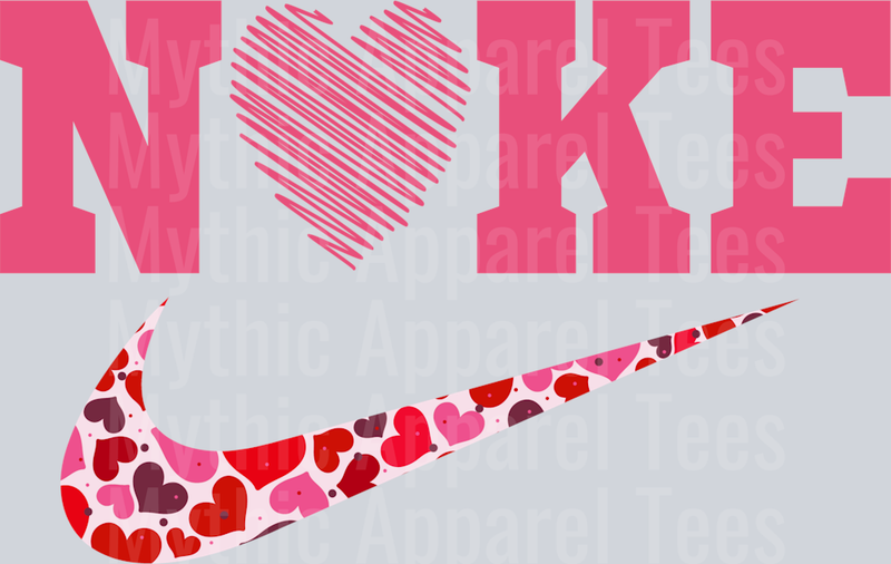 Nike Hearts Swoosh Valentines Day DTF Nike Transfers
