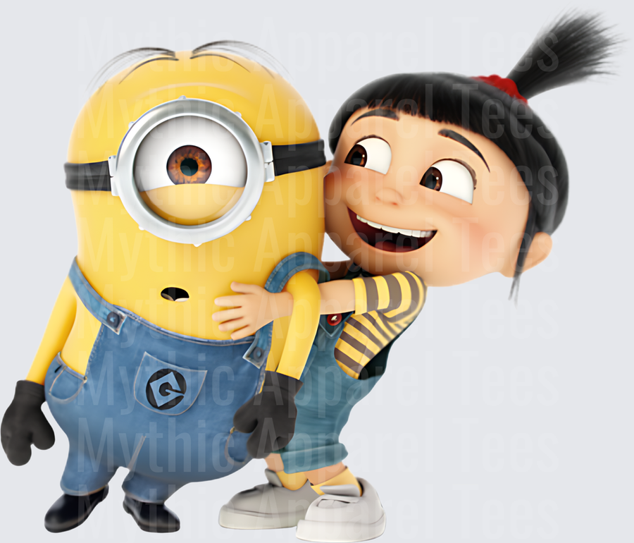 Minnions Stuart and Agnes Hugging Despicable Me