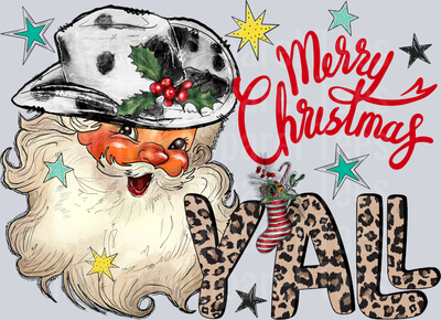 Merry Christmas Yall Cowboy DTF Christmas Transfers