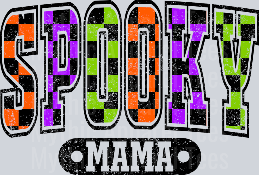 Spooky Mama Orange Purple Green