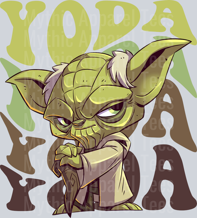 Yoda Star Wars Stacked Name Disney