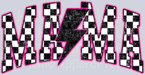Pink Neon Checkered Mama