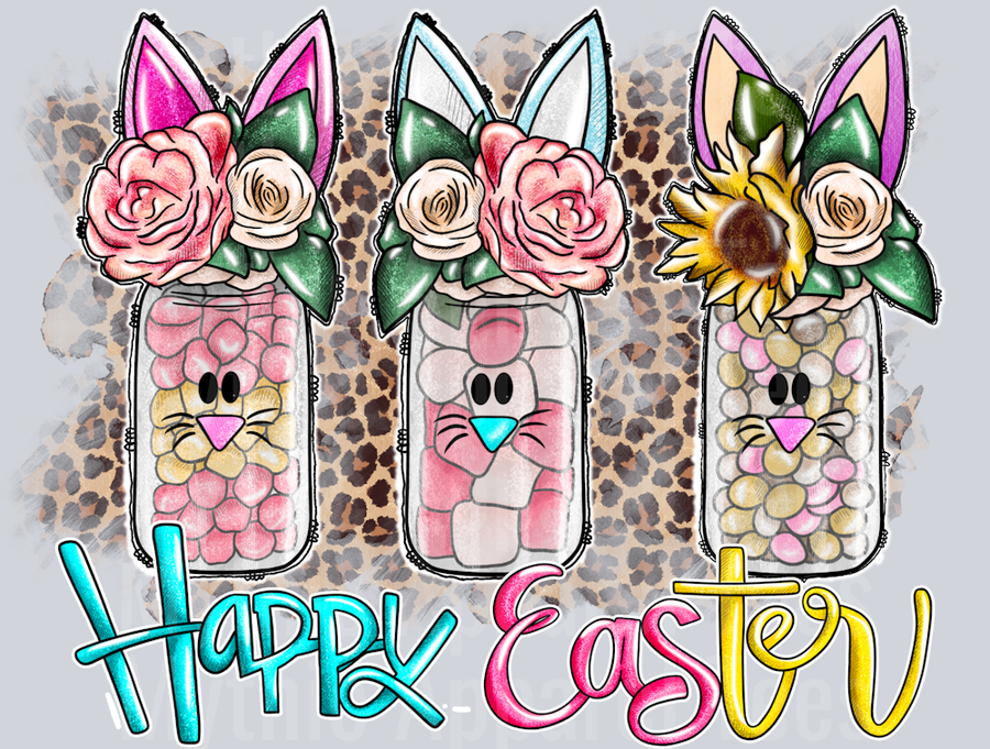 Easter Jars Happy Easter with candy