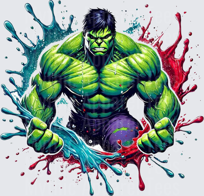 Marvel Super Heroes Hulk Rage Colorful Paint Splash Burst