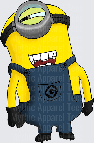 Minnions Laughing Minion One Eye Goggles Denim Overalls