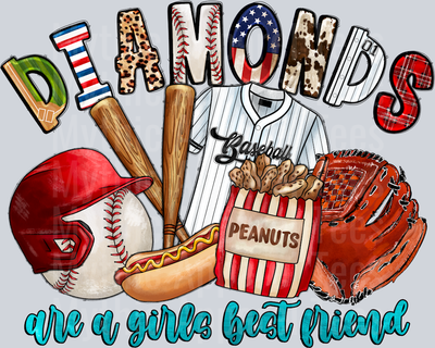 Diamonds Are a Girls Best Friend Baseball Homeplate