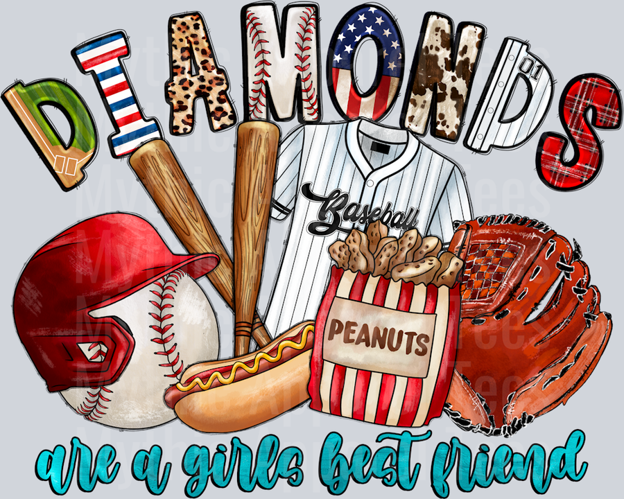 Diamonds Are a Girls Best Friend Baseball Homeplate