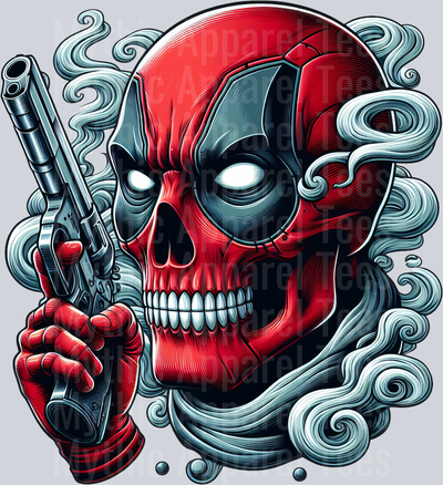 Deapool Smoke Skull Pt 2 DTF Superhero Transfers