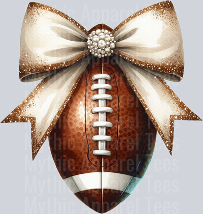 Football With White Bow School Spirit & Sports