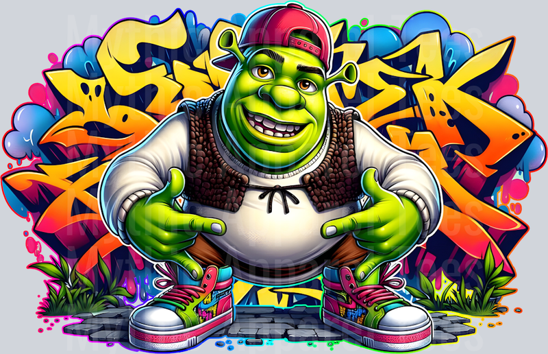 Shrek Thuggin Graffiti DTF Pop Culture Transfers