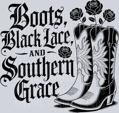 BOOTS BLACK LACE AND SOUTHERN GRACE 3