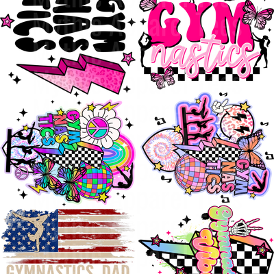 GYMNASTICS GANG SHEET 10 FULL SIZE IMAGES