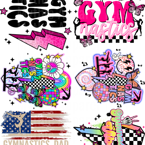 GYMNASTICS GANG SHEET 10 FULL SIZE IMAGES