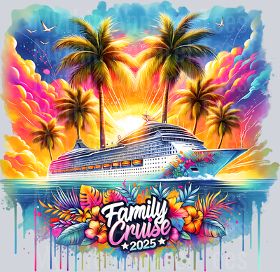 Cruise Family 2025 Rainbow Sunset DTF Cruise Transfers