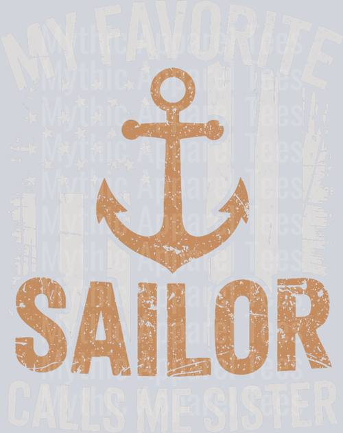 AZ1274 NAVY My Favorite Sailor Calls Me Sister Sailor Sister T-Shirt