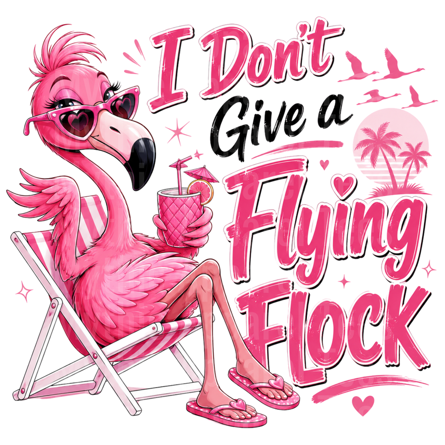 Flamingo I Don't Give a Flying Flock Sassy Beach Chair
