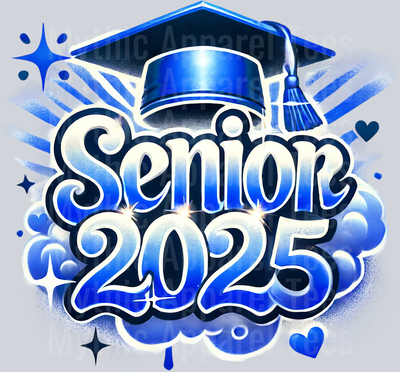 0039 Senior 2025 Blue DTF 2025 Senior Graduation Transfers