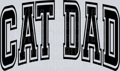 Cat Dad Black Varsity Letters