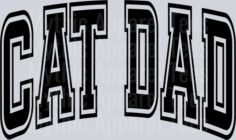Cat Dad Black Varsity Letters