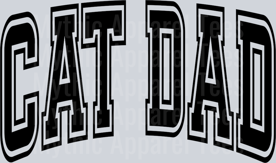 Cat Dad Black Varsity Letters