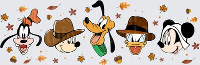 Disney Fall and Thanksgiving Mickey and Friends Autumn Faces
