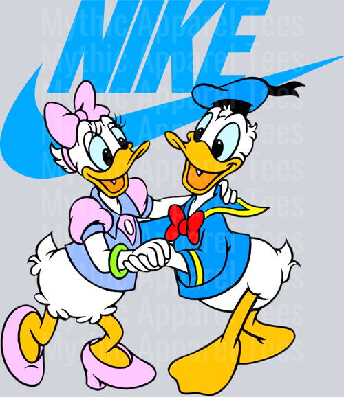 Donald and Daisy Duck JUST DO IT DTF Nike Transfers