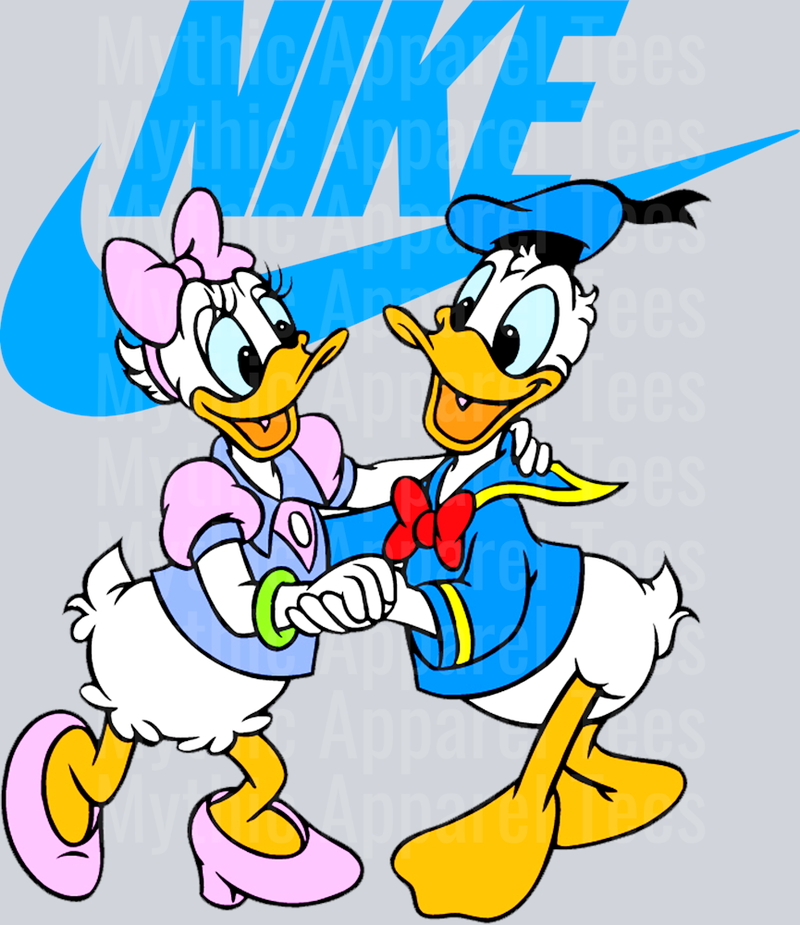 Donald and Daisy Duck JUST DO IT DTF Nike Transfers