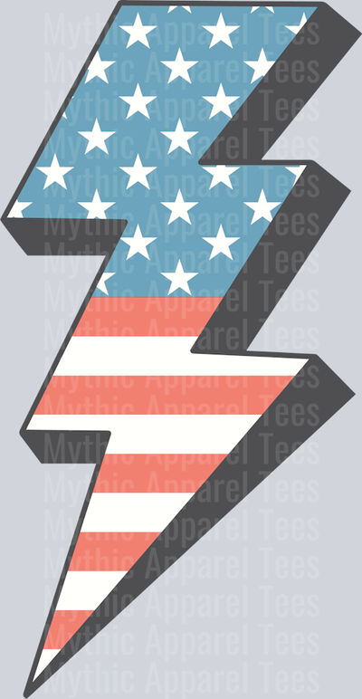 4th of july lightning bolt retro shirt DTF Patriotic Transfers