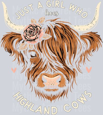 Just a girl who loves highland cows Mom DTF Highland Cow Transfers