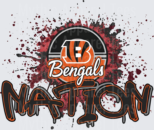 NFL Transfers Cincinnati Bengals Nation Blood Splatter Grunge Design