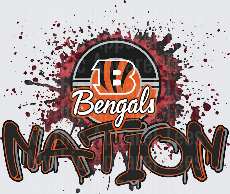 NFL Transfers Cincinnati Bengals Nation Blood Splatter Grunge Design