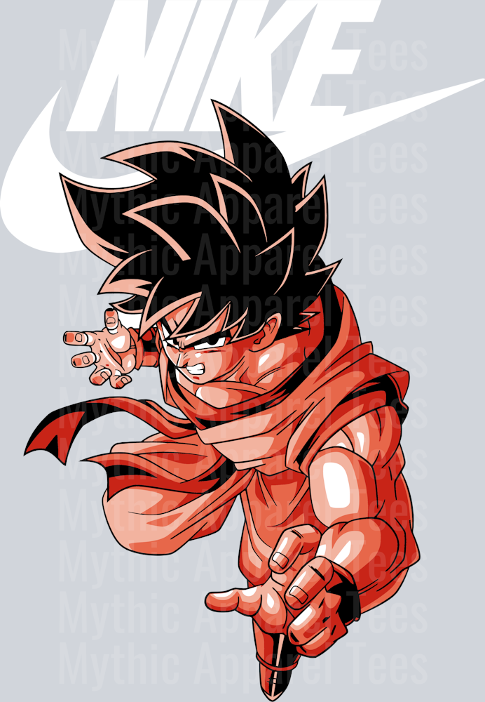 GOKU 2 Powering up JUST DO IT DTF Nike Transfers