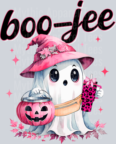 Boujee Boo Jee Spooky Ghost Pink Halloween Pumpkin Costumes T-Shirt