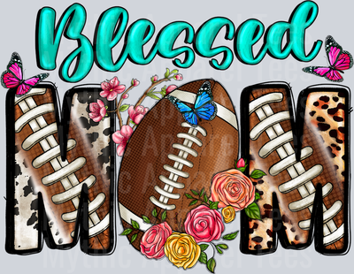 Blessed Mom Football Floral