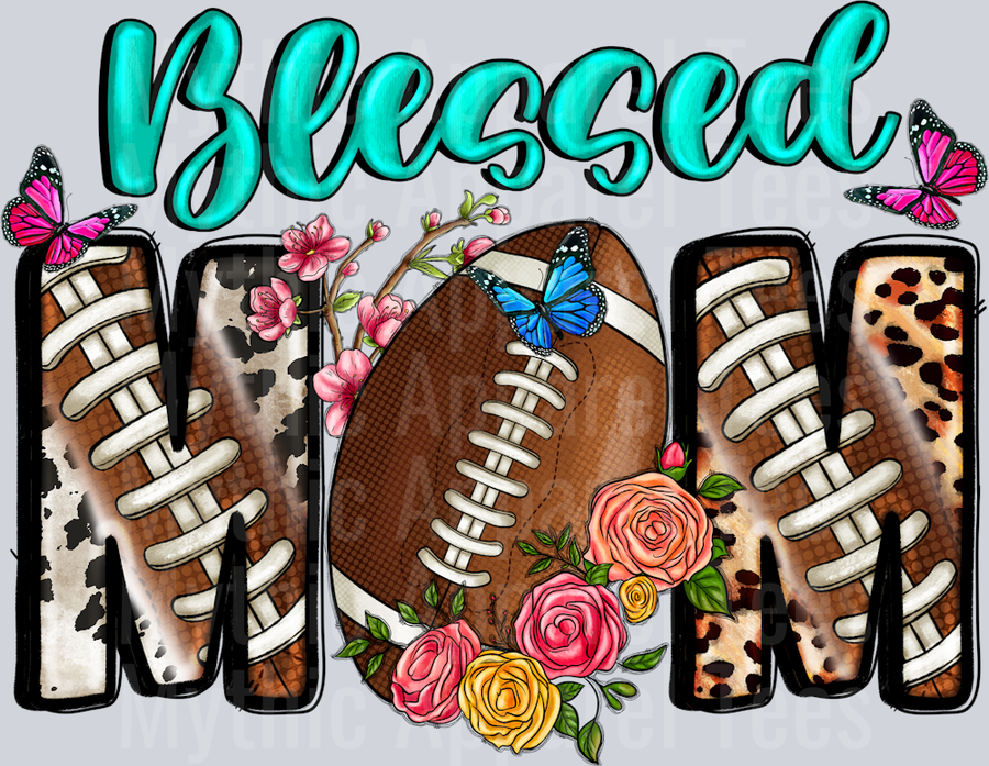 Blessed Mom Football Floral