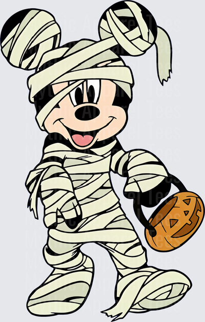 Mickey Mouse Mummy Halloween Costume Trick or Treat Pumpkin Bucket