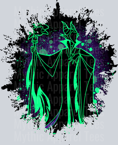 Maleficent Disney Villain 3 Dark Silhouette Color Splash Crystal Ball Vision