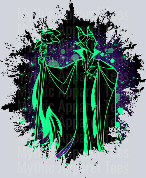 Maleficent Disney Villain 3 Dark Silhouette Color Splash Crystal Ball Vision