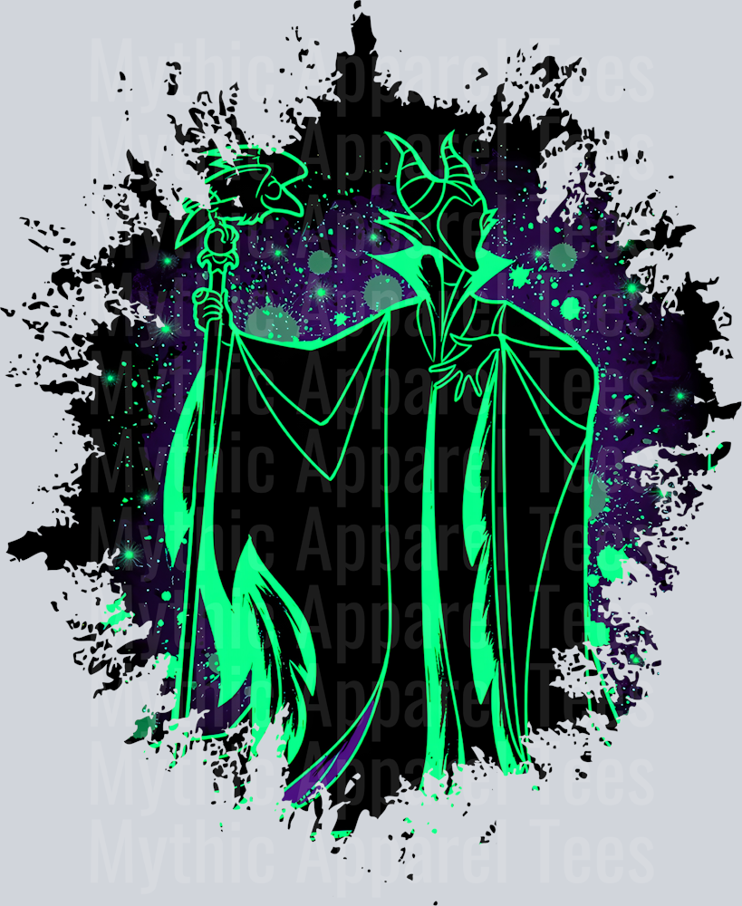 Maleficent Disney Villain 3 Dark Silhouette Color Splash Crystal Ball Vision